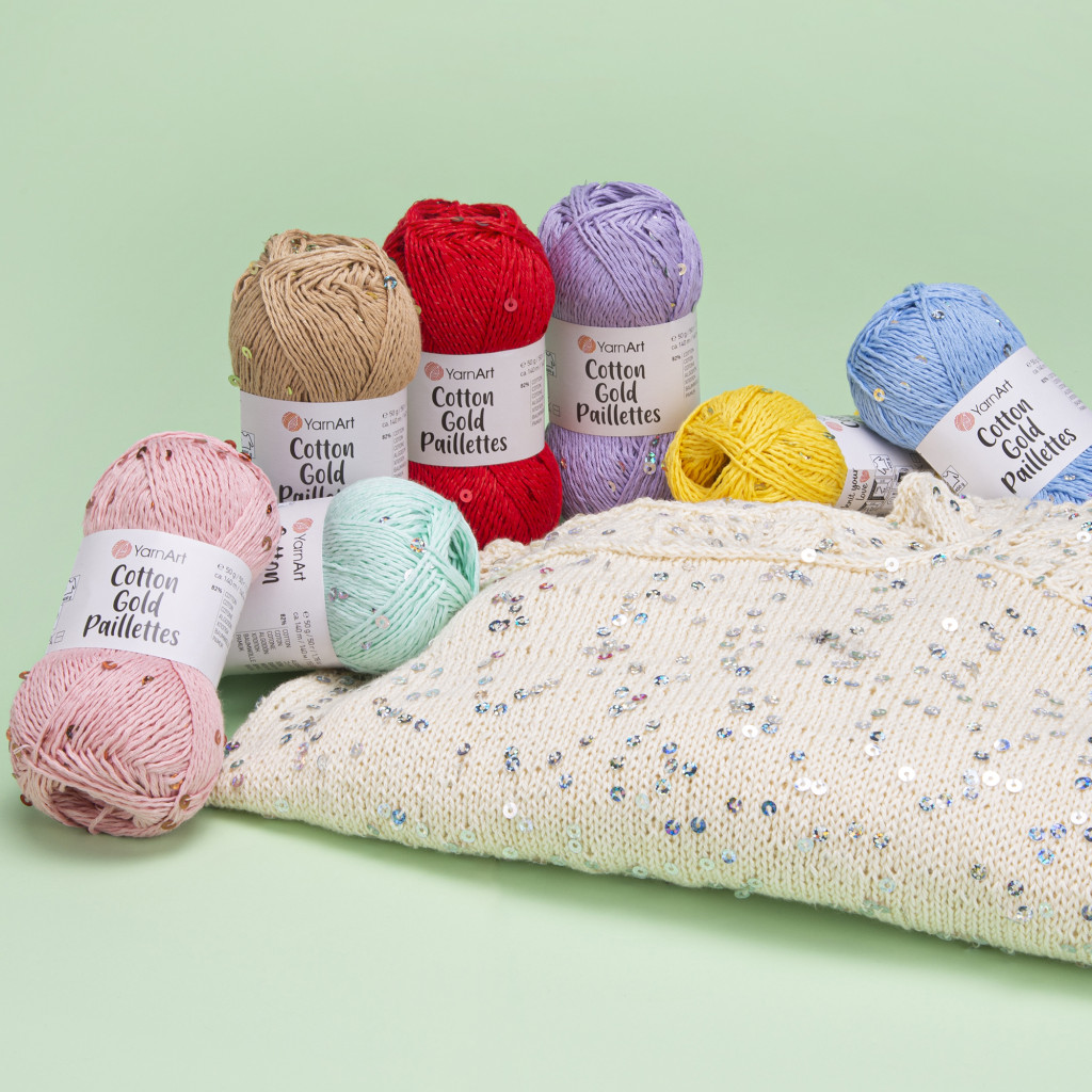 YarnArt Cotton Gold Paillettes 7110